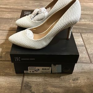 I•N•C  white heels
